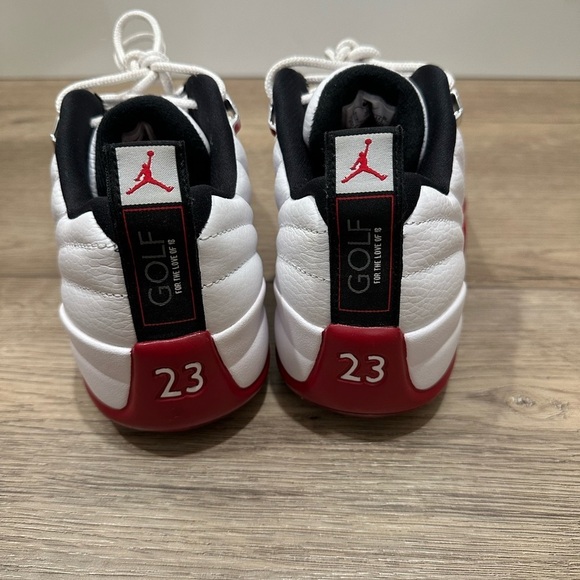 Nike Air Jordan 12 Low Golf  Cherry Shoe New Men’s 7  White And Red